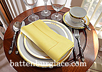 Aurora Yellow colored Hemstitch Diner Napkin. 18x18". Each.